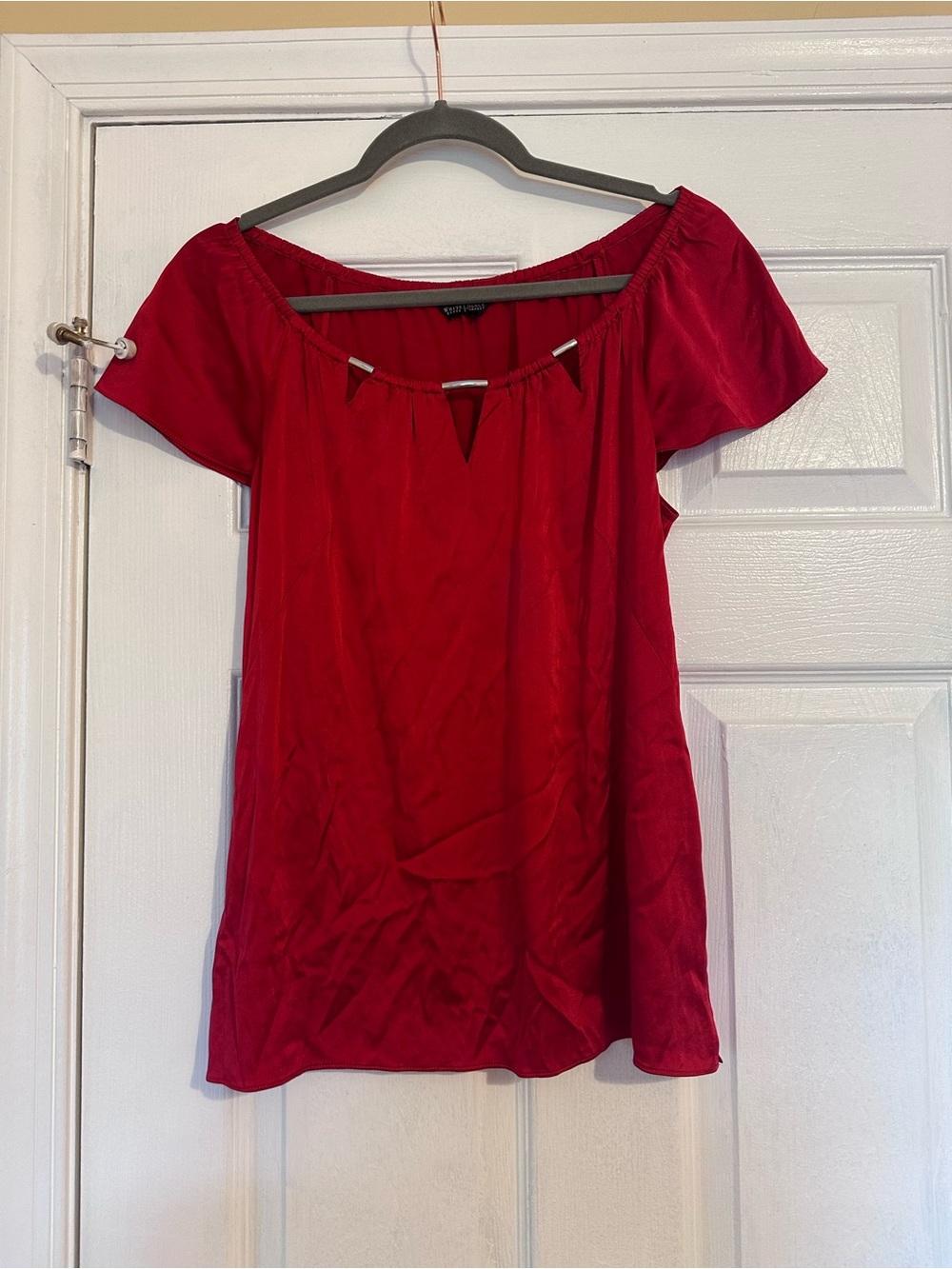 Red Silk Blouse WHBM